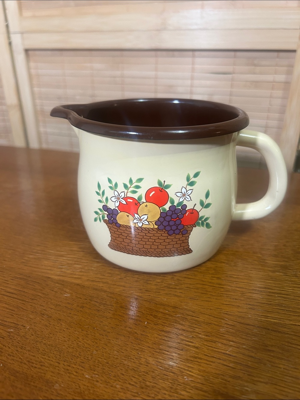 Vintage FTDA vase mug with fruit and basket motif